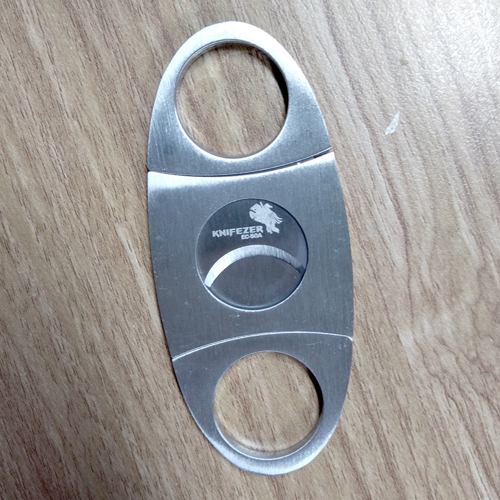 Pemotong Cerutu Cigar Cutter Double Blade Stainless Steel - Silver