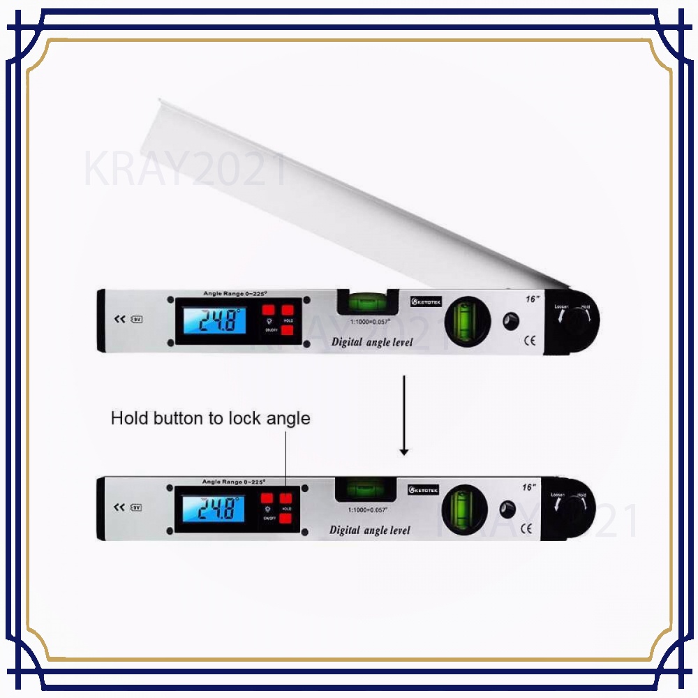 Inclinometer Goniometer Level Angle 225Deg 400mm - KET-200