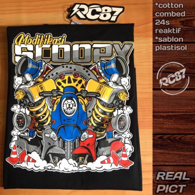 Kaos scoopy modifikasi terbaru/kaos honda/kaos racing/kaos motor/kaos thailook/kaos cowok