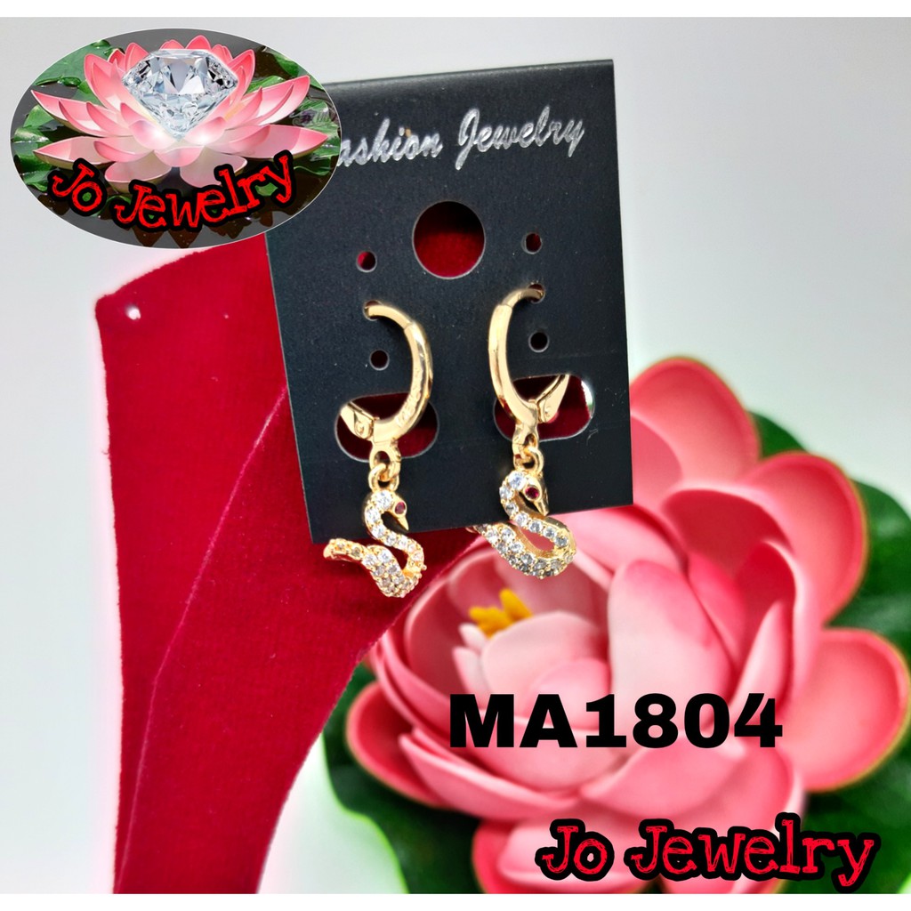 Anting hoop xuping lapis emas angsa sepatu gold