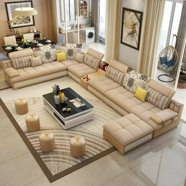 Sofa minimalis leter U jumbo