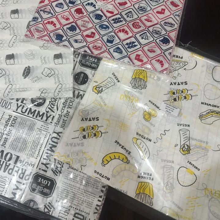 

➯ Kertas Nasi Motif Printing 30x30 cm - Anti Lengket isi 100 pcs ☛
