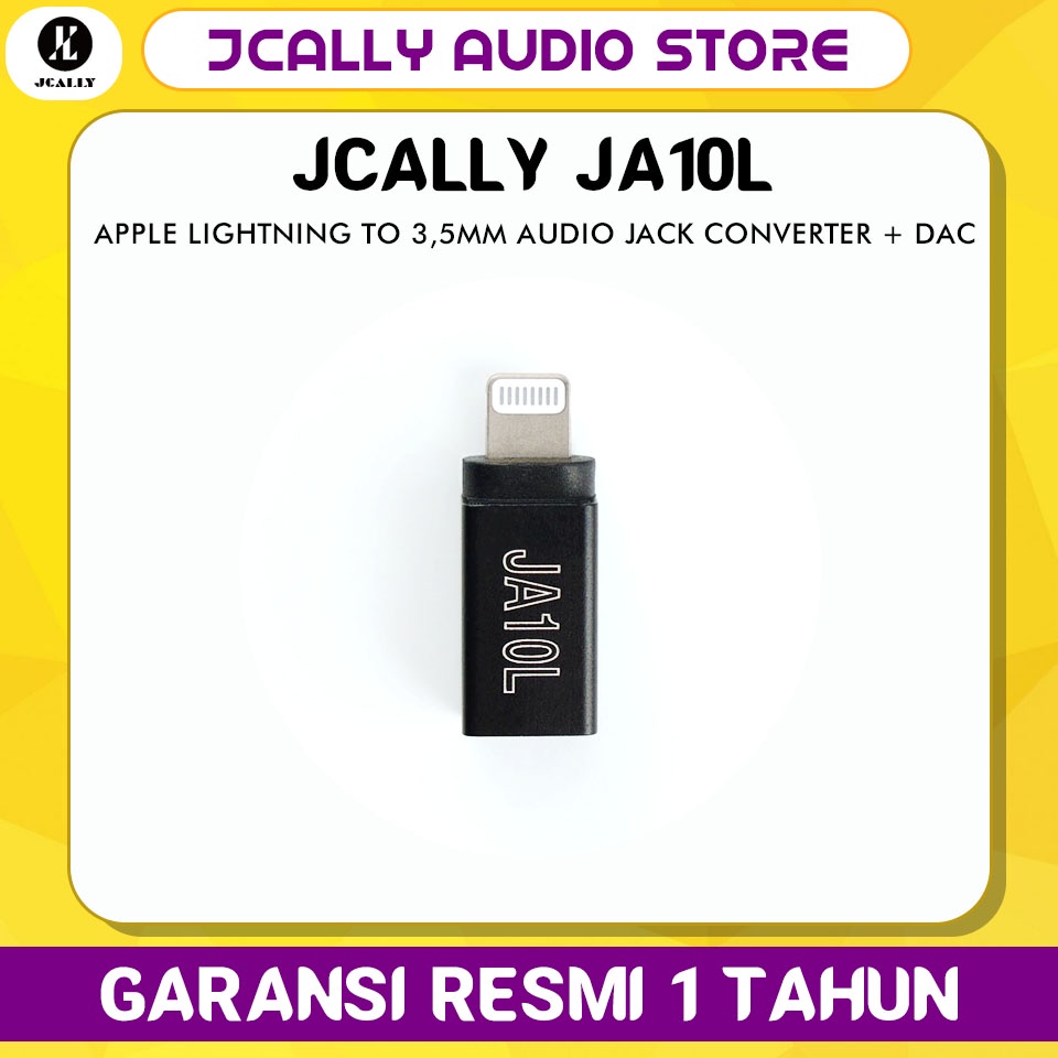JCALLY JA10L Iphone Adaptor Lightning to 3,5mm Audio Jack Adaptor Apple Converter C100 Original DAC 