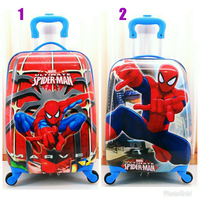 Terlaris TAS TROLI KOPER ANAK TAS TRAVEL BAG ANAK 16  KARAKTER SPIDERMAN PC Terkece