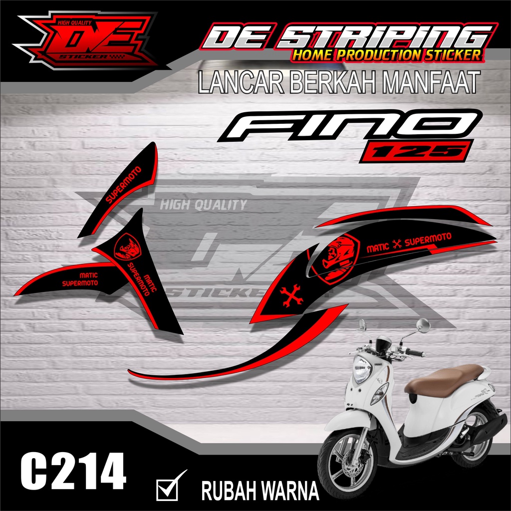 Supermoto Striping stiker Motor Fino 125 (C214) stiker Motor sticker Variasi Racing Semi Full Keren 