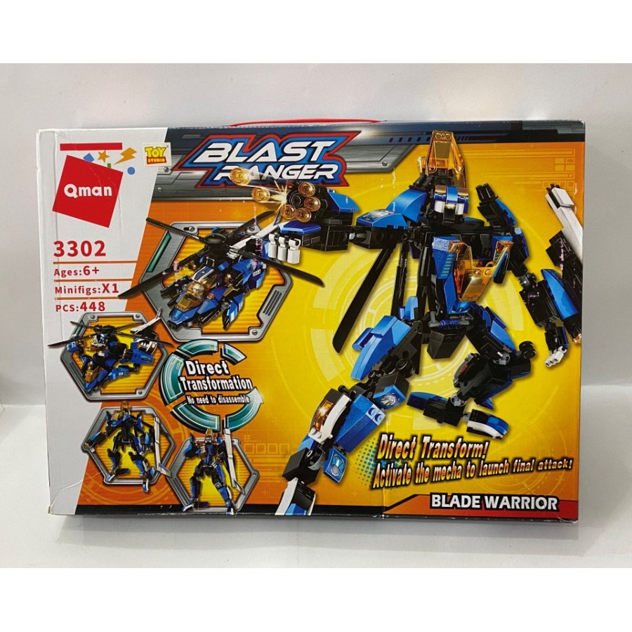 Bricks Lego Block Qman Blast Ranger Deformation Blade Warrior2in1 3302