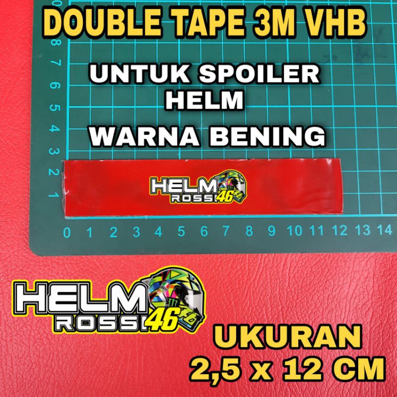 [COD] Double Tape 3m - 3m Transparan - Perekat Spoiler Helm - ukuran 2,5 x 12 cm cocok untuk Akrilik