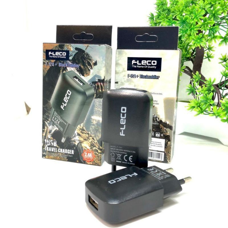 ADAPTOR CHARGER FLECO F-124 BATOK CHARGER FLECO F124 KEPALA CASAN FLECO F-124 1USB