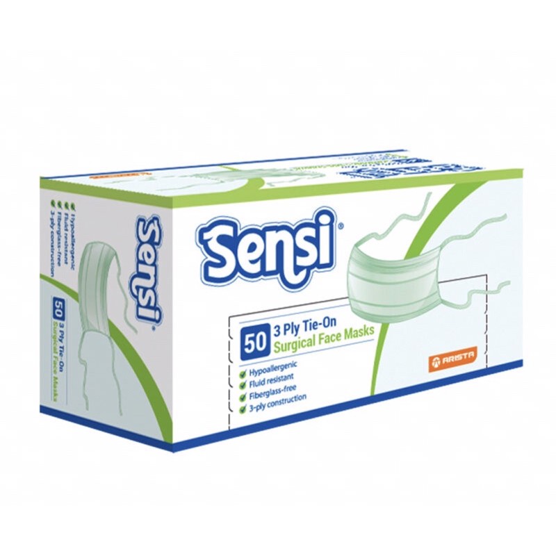 Masker sensi 3 ply tie on 50 pcs ( masker medis tali )