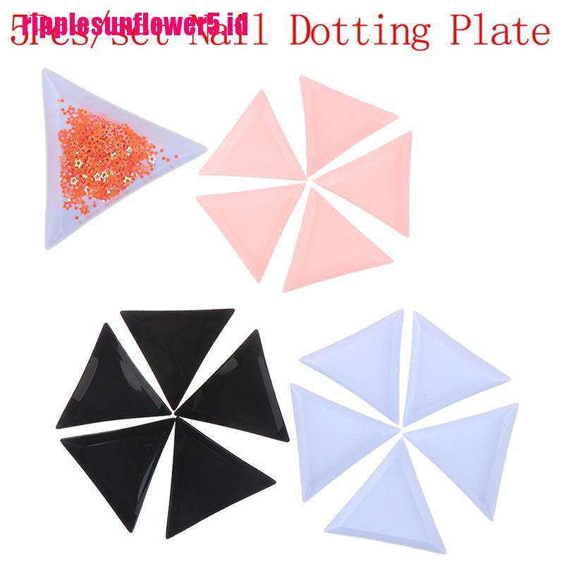 # Kaos T-Shirt Wanita Lengan Pendek Motif Print #5pcs Piring Segitiga Holder Berlian Imitasi Untuk DIY Nail Art