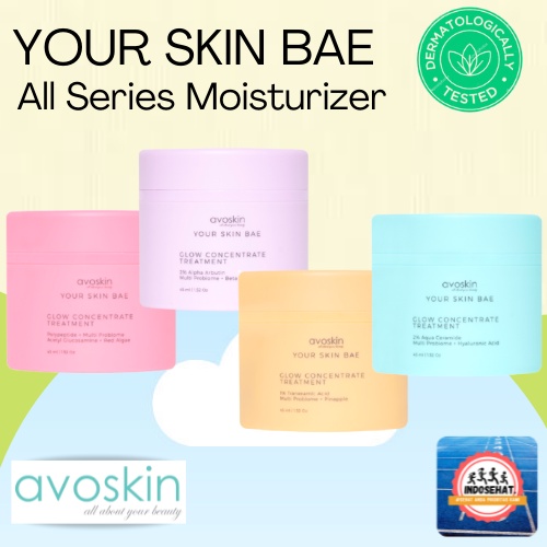 AVOSKIN Your Skin Bae Red Algae Polypeptide 2% Alpha Arbutin 1% Tranexamic Acid 2% Aqua Ceramide Moisturizer Glow Concentrate Treatment Series - Pelembab wajah