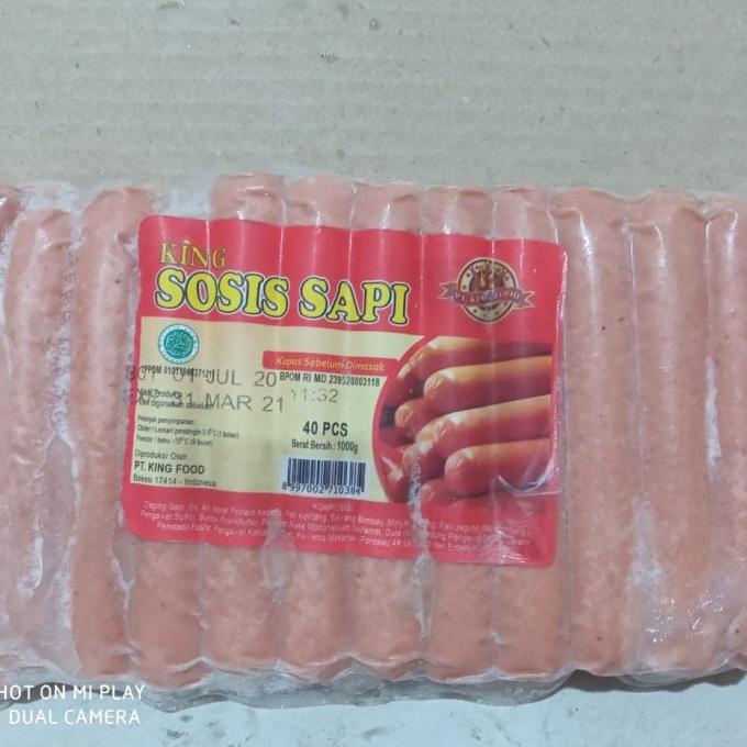 

MAKANAN BEKU / SOSIS SAPI 40 PCS KING 1 KG NON COD