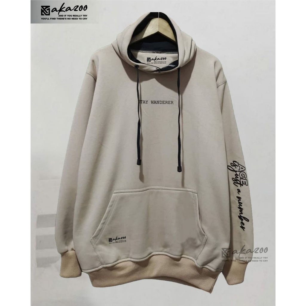 sweater cowok distro original 100% wana cream STAY WENDERER gambar tangan sablon hitam hoodie pria aesthetic distro 2021 switer hoodie oversize korea stylejamper cowok terbaru distro ori sweater bts cowok terbaru unisex xxl premium akazoo official bandung