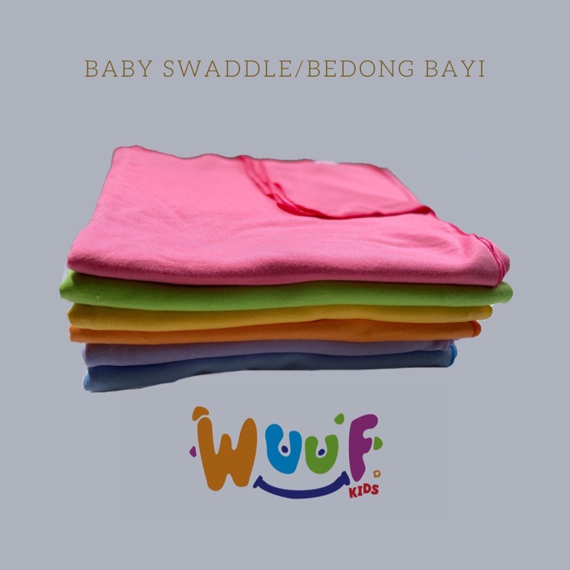 Bedong Bayi polos/baby swaddle (WUUF KIDS)