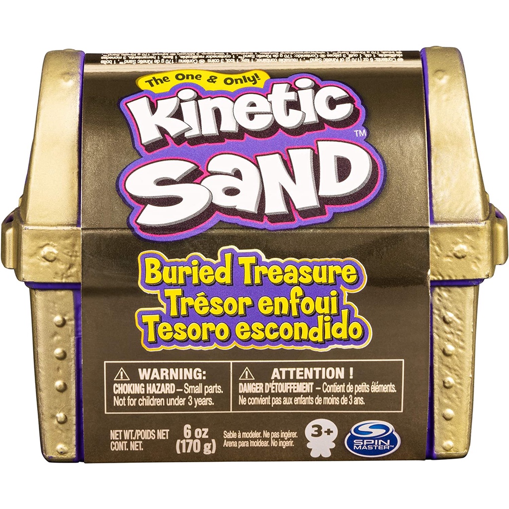 Kinetic Sand, Buried Treasure Playset with 170g of Kinetic Sand and Surprise Hidden Tool