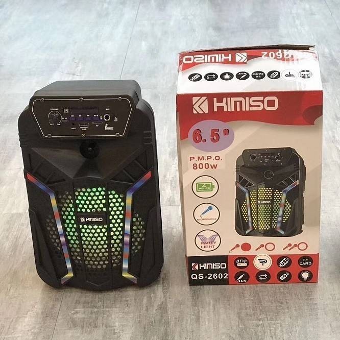 Speaker Bluetooth KIMISO 6.5 Inch QS 2602 - 03 + Mic Speaker Portable