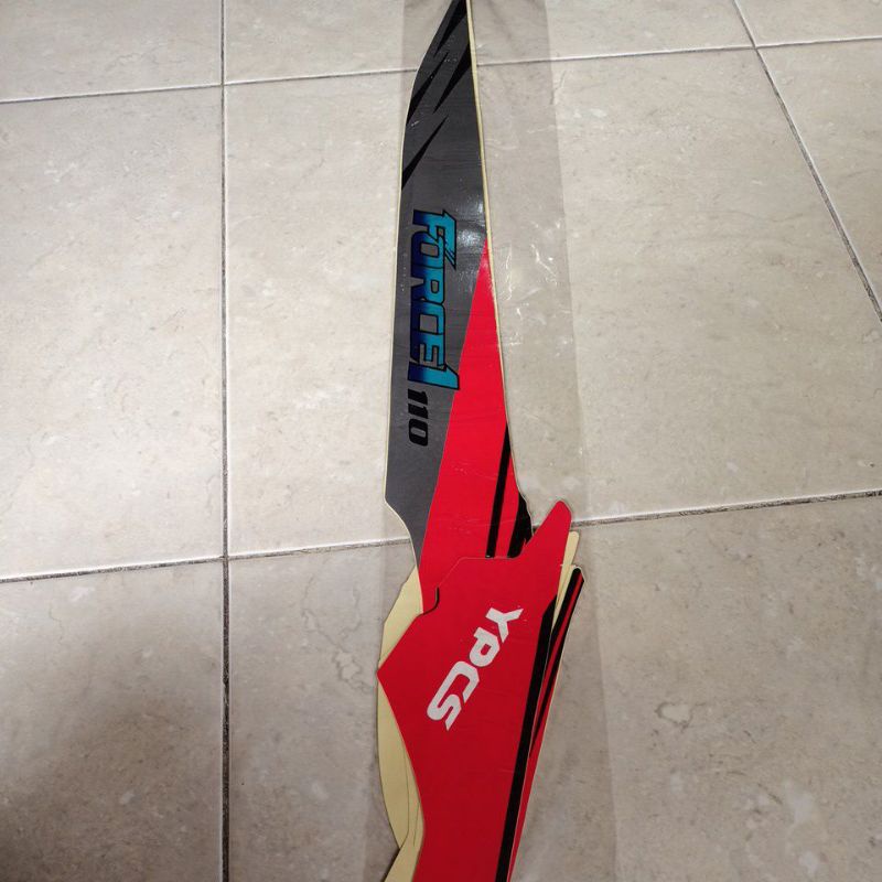 striping stiker les body yamaha force1 110 merah