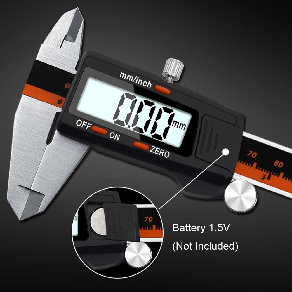 Quinton Jangka Sorong Vernier Caliper Digital 6 &quot;Bahan Stainless Steel Presisi Tinggi