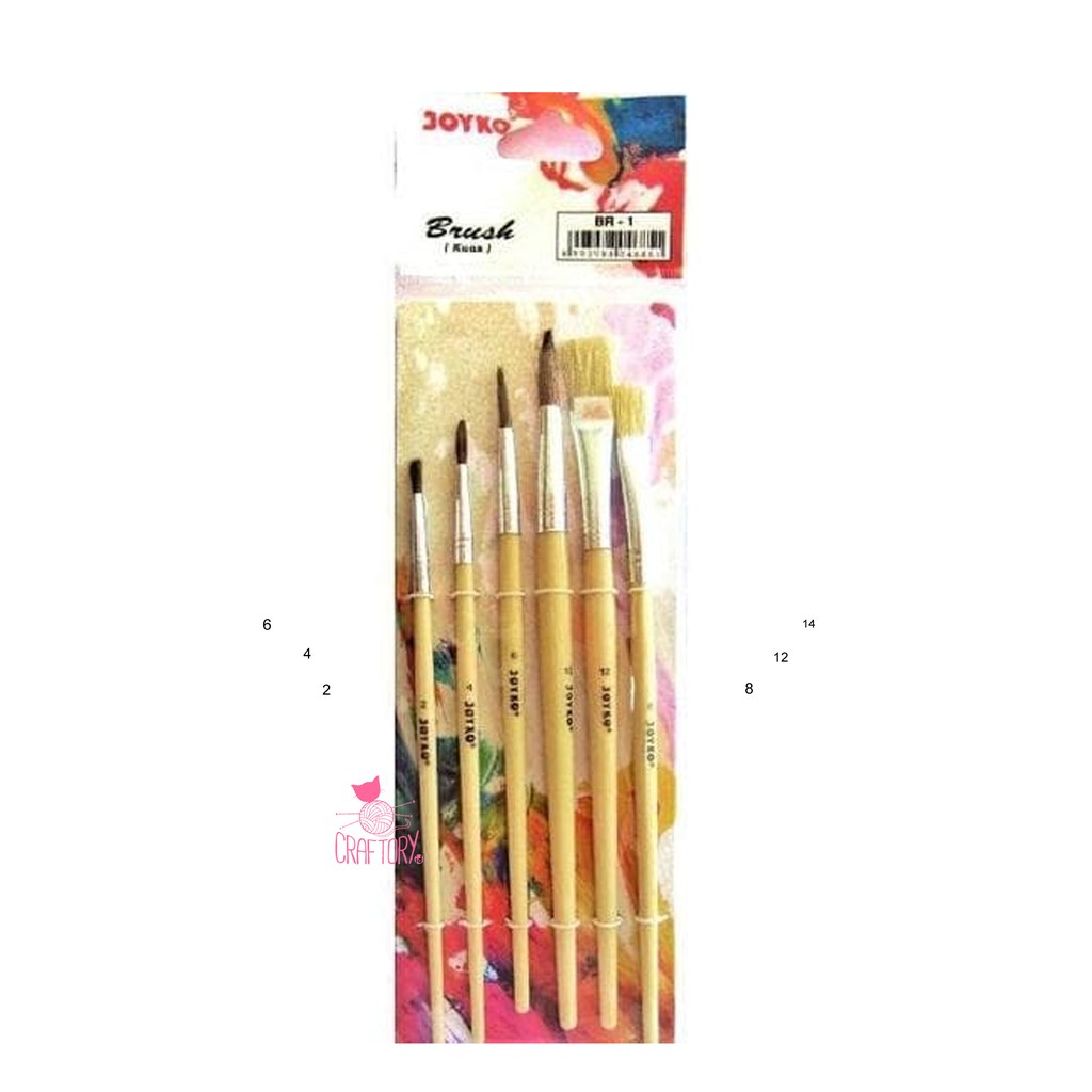 

Joyko BR-1 Kuas Cat Air Set 6 Kuas Lukis Brush Set Isi 6 BR1