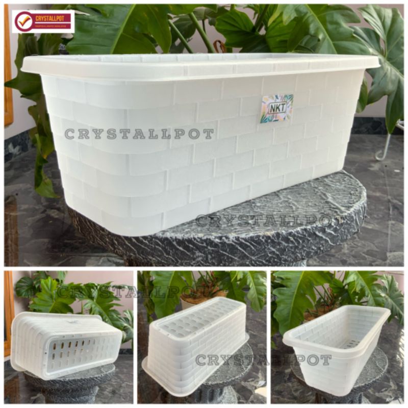 pot bunga tanaman panjang motif bata RTG 01 BENING TRANSPARAN 37cm - RTG BENING