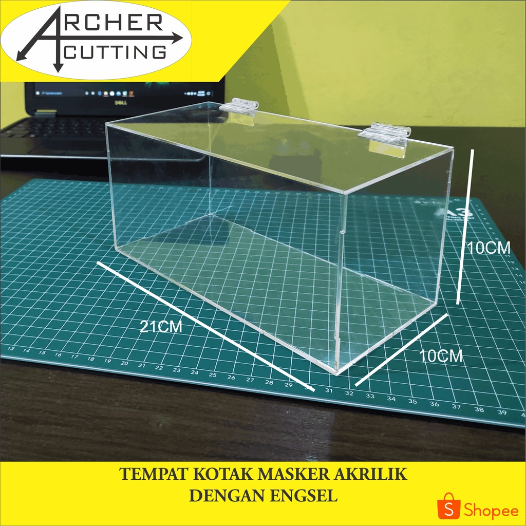 TEMPAT BOX KOTAK MASKER AKRILIK ENGSEL KOTAK SERBAGUNA AKRILIK