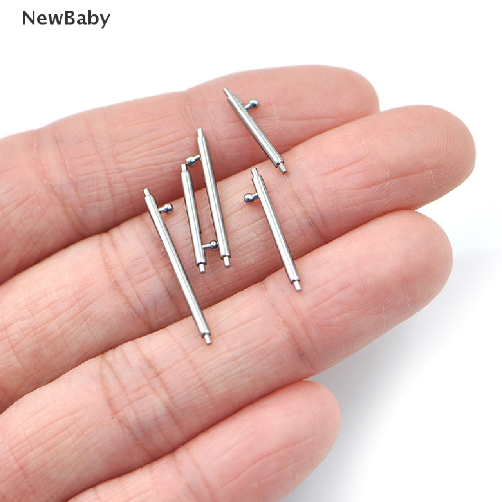 10pcs pin bar strap Jam Tangan Bahan stainless steel Ukuran 12-22mm