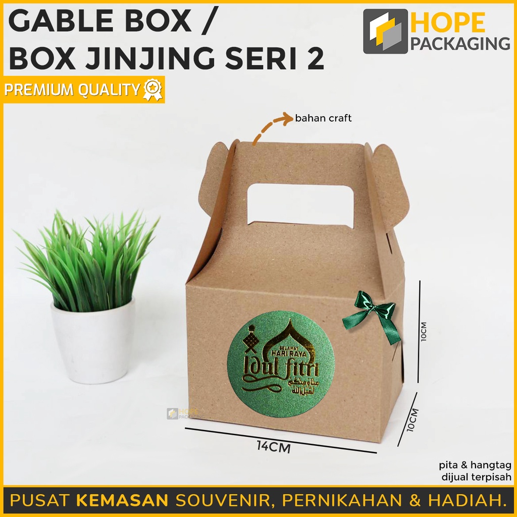 Box Jinjing Kraft Coklat Handle Box / Kardus Toples / Souvenir Kemasan Toples Kue