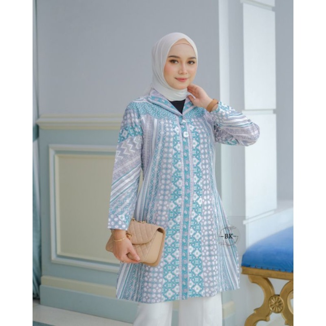 TUNIK BATIK WANITA MODERN SOFTCOLOR TERATAI || ATASAN WANITA || M-L-XL-XXL-3L