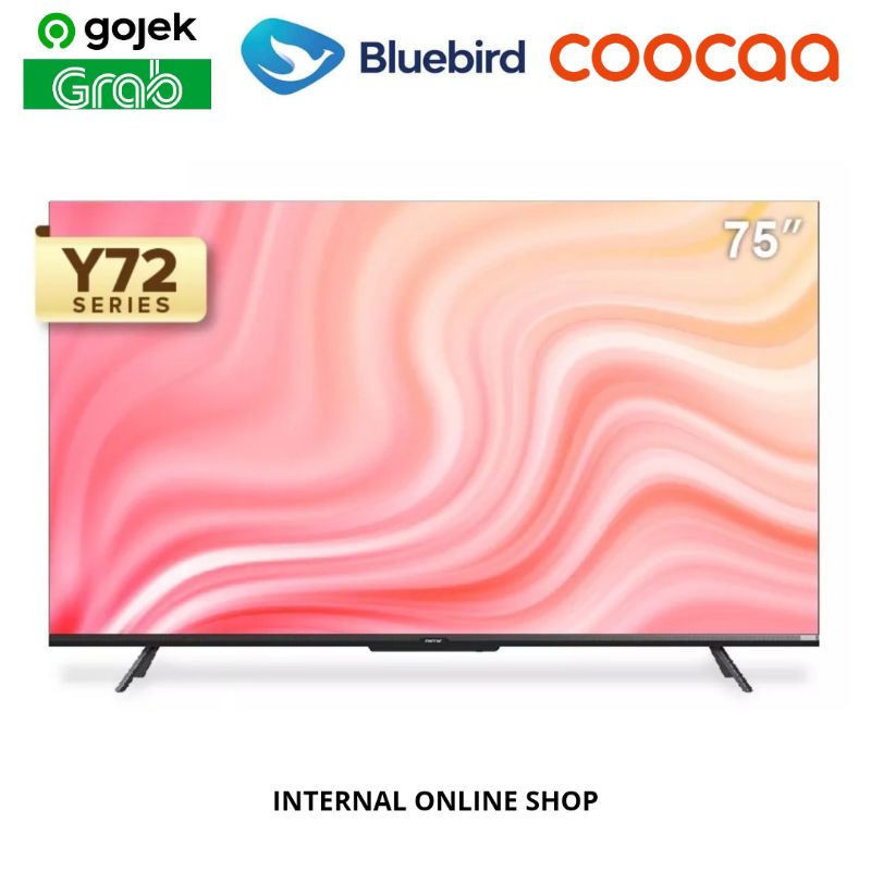 COOCAA 75Y72 Smart TV 75 Inch Google TV 4K Digital TV Garansi Resmi