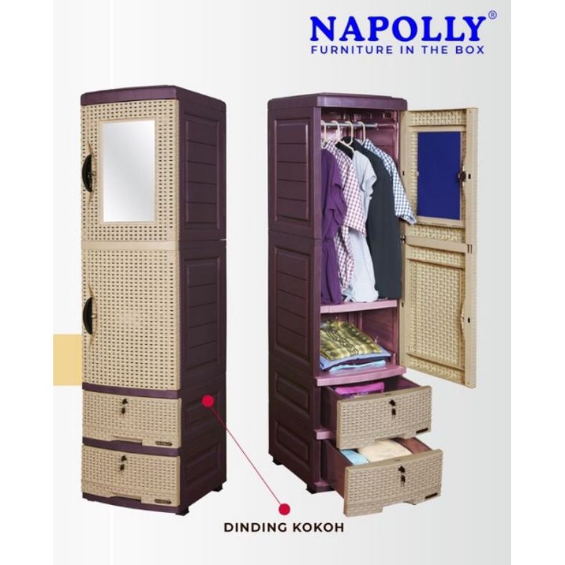 NAPOLLY LEMARI PLASTIK GANTUNG SUSUN LACI 2/LEMARI LACI GATUNG