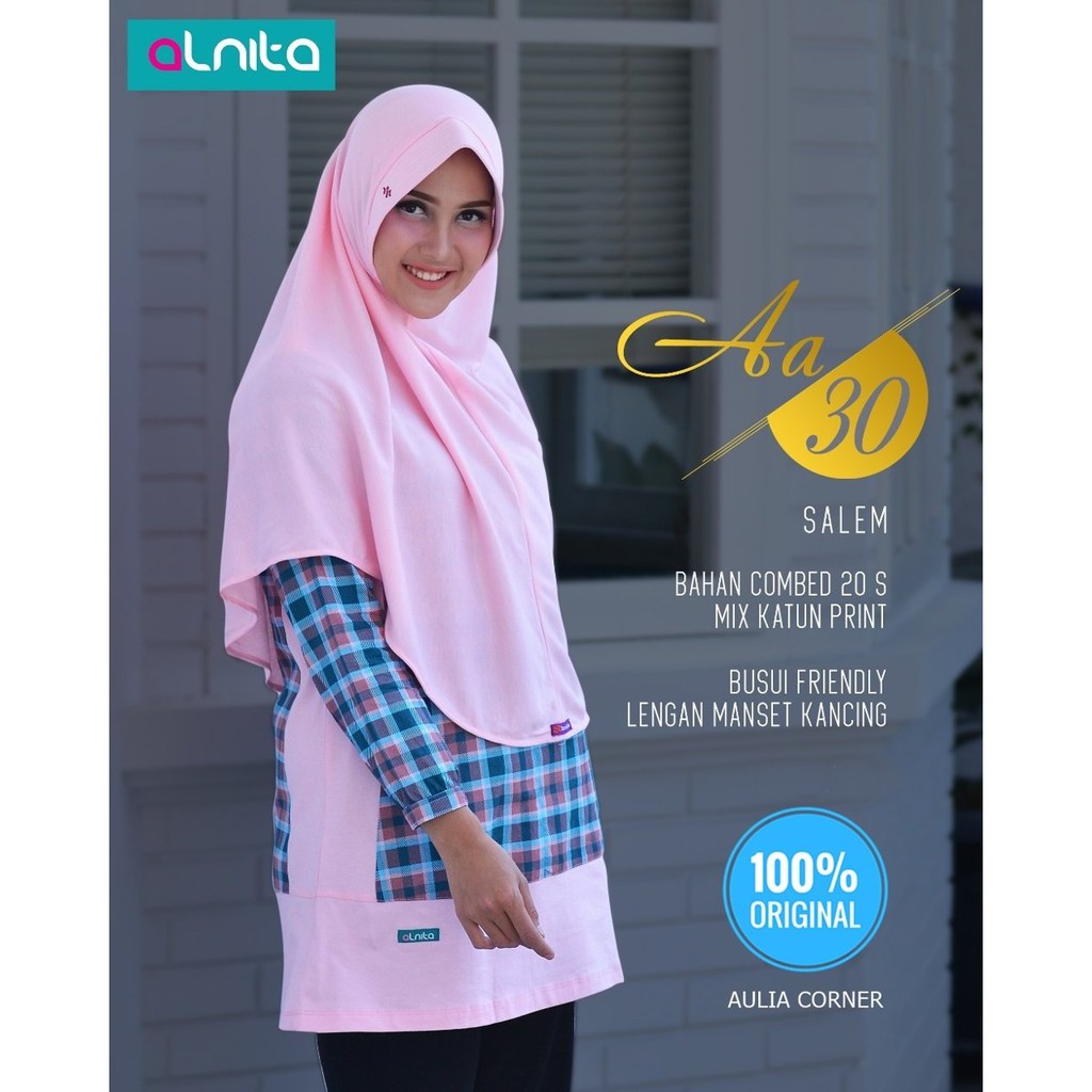 Baju Muslim Atasan Alnita AA 30 Salem ORIGINAL Baju Atasan Muslim Di Shopee