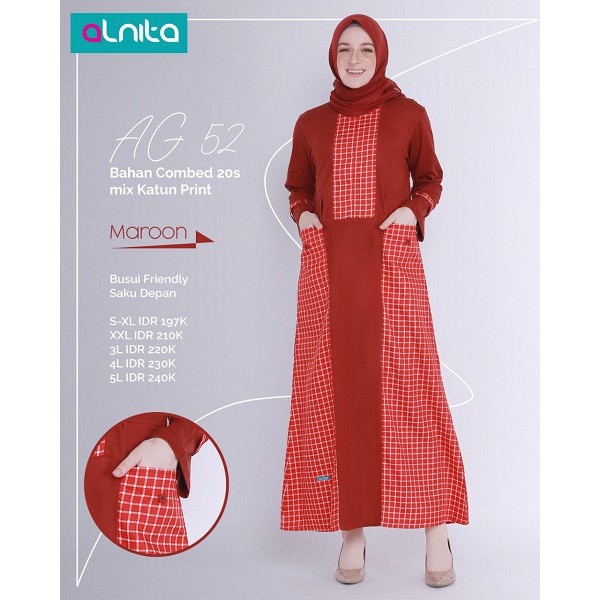 Gamis AG 52 Busui Friendly ALNITA ORIGINAL