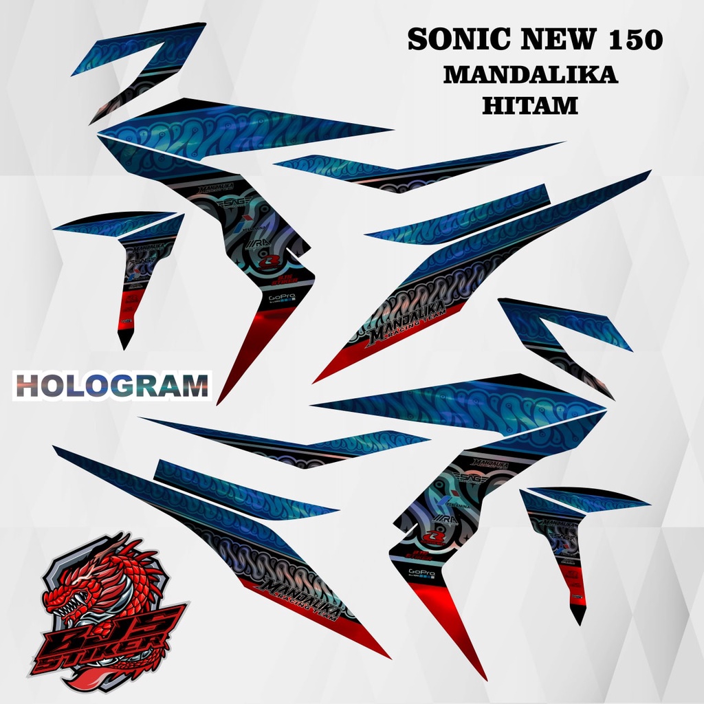 Striping sonic new 150 cc - Stiker Decal HOLOGRAM sonic 150 sonic new 150 MANDALIKA HITAM