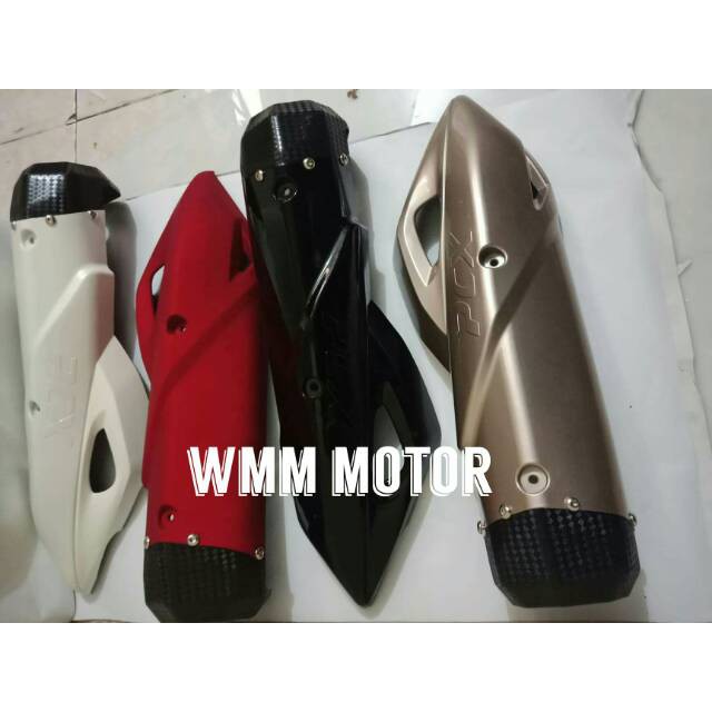 COVER PELINDUNG TUTUP KNALPOT PCX NEW LOKAL PLASTIK ABS - KNALPOT MOTOR - AKSESORIS MOTOR -