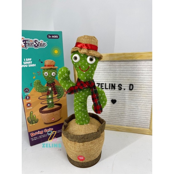 Mainan Kaktus Bergoyang Dancing Cactus Boneka Kaktus Goyang dan Bicara Kaktus Joget Ngomong