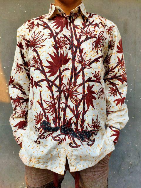 Kemeja Batik Pria Semi Sutra Sanwoz Puring Istimewa