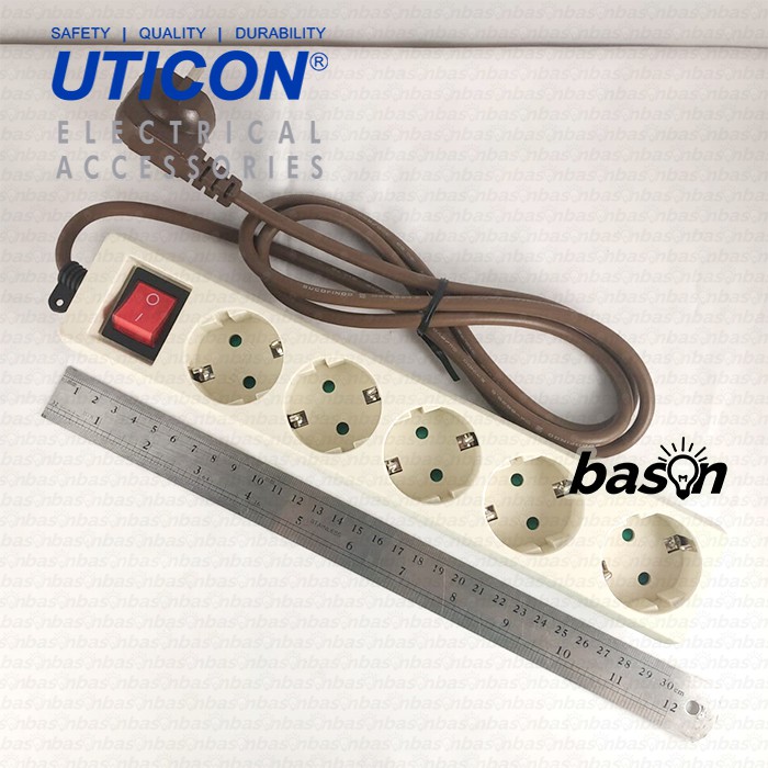 UTICON ST1582 Power Extension - Stop Kontak 5Lubang 1.5Meter Arde dengan saklar on off