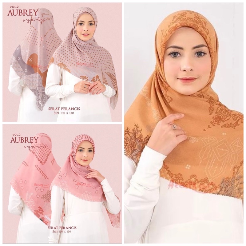 Jilbab Segiempat Jumbo Syari Aubrey Syari Azzura Scarf Jilbab Segiempat Serat Perancis Jilbab Segiem