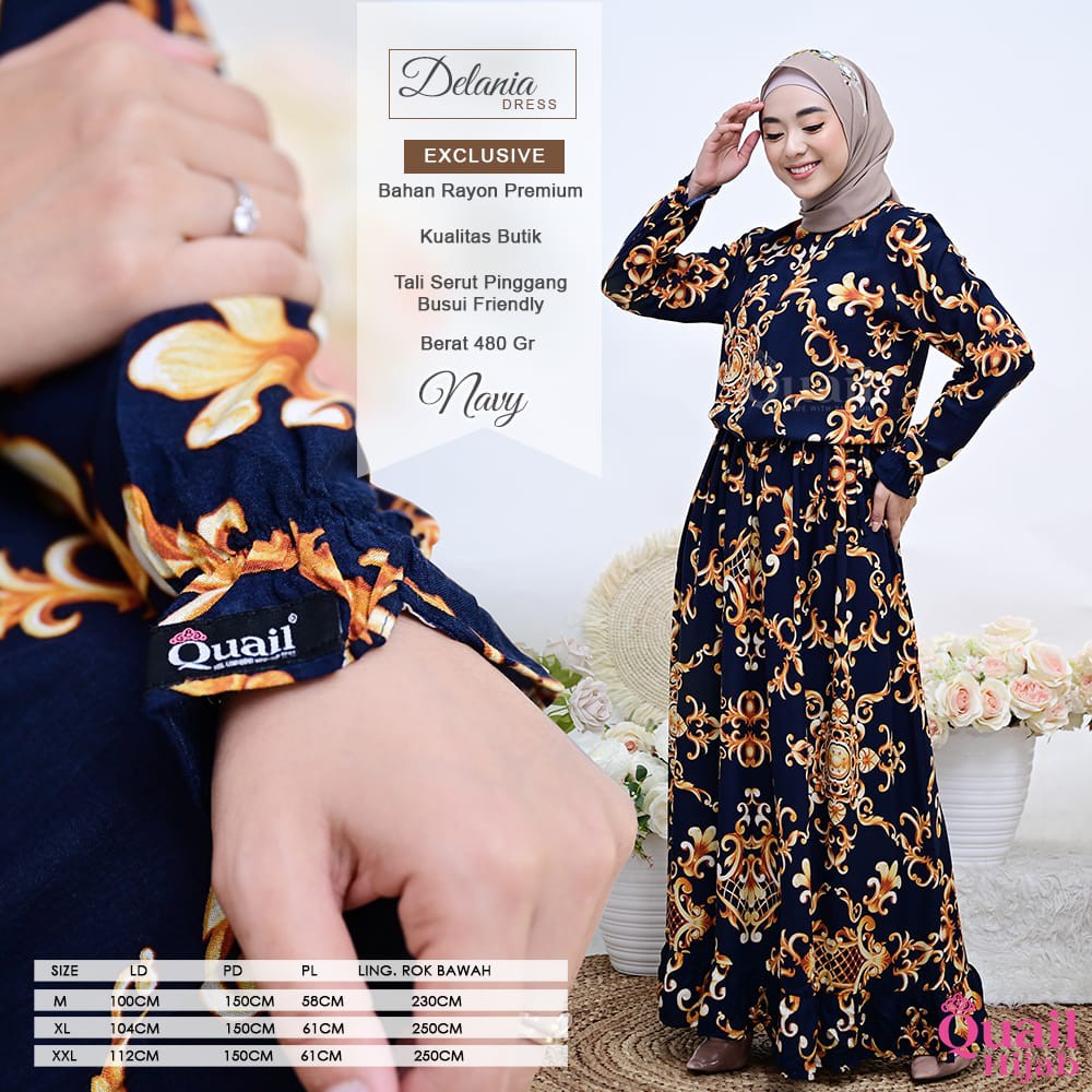 DELANIA DRESS-DRESS Quail Hijab
