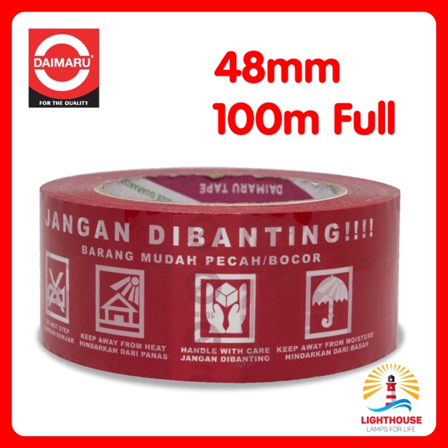 

Lakban Fragile Merah Daimaru 48mm 100m OPP Tape Fragile