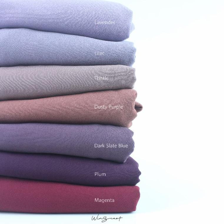 [KODE PRODUK NBVhj6375] Hijab pashmina ceruty babydoll instant tali warna ungu purple lavender taro 