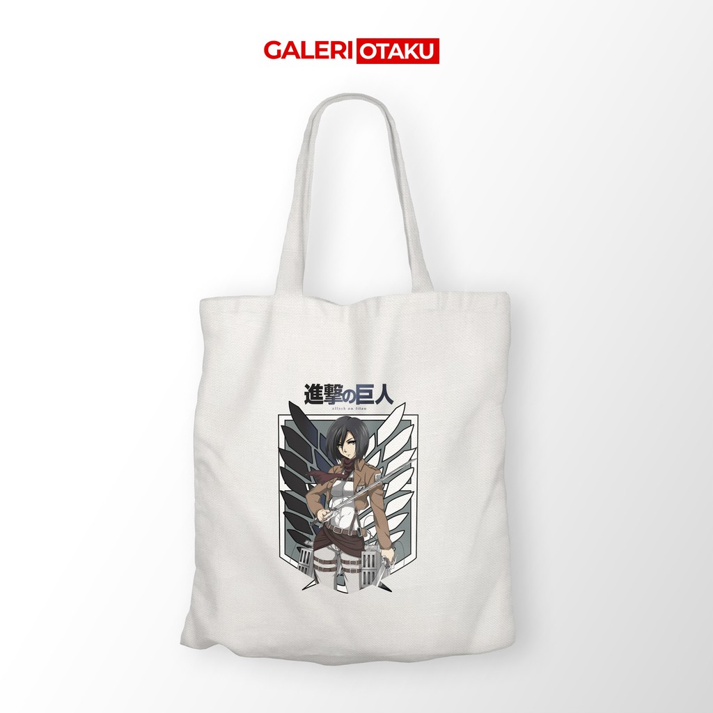 TOTE BAG KANVAS ANIME ATTACK ON TITAN / MIKASA ACKERMAN 2 / TOTE BAG UNISEX / TOTE BAG ANIME