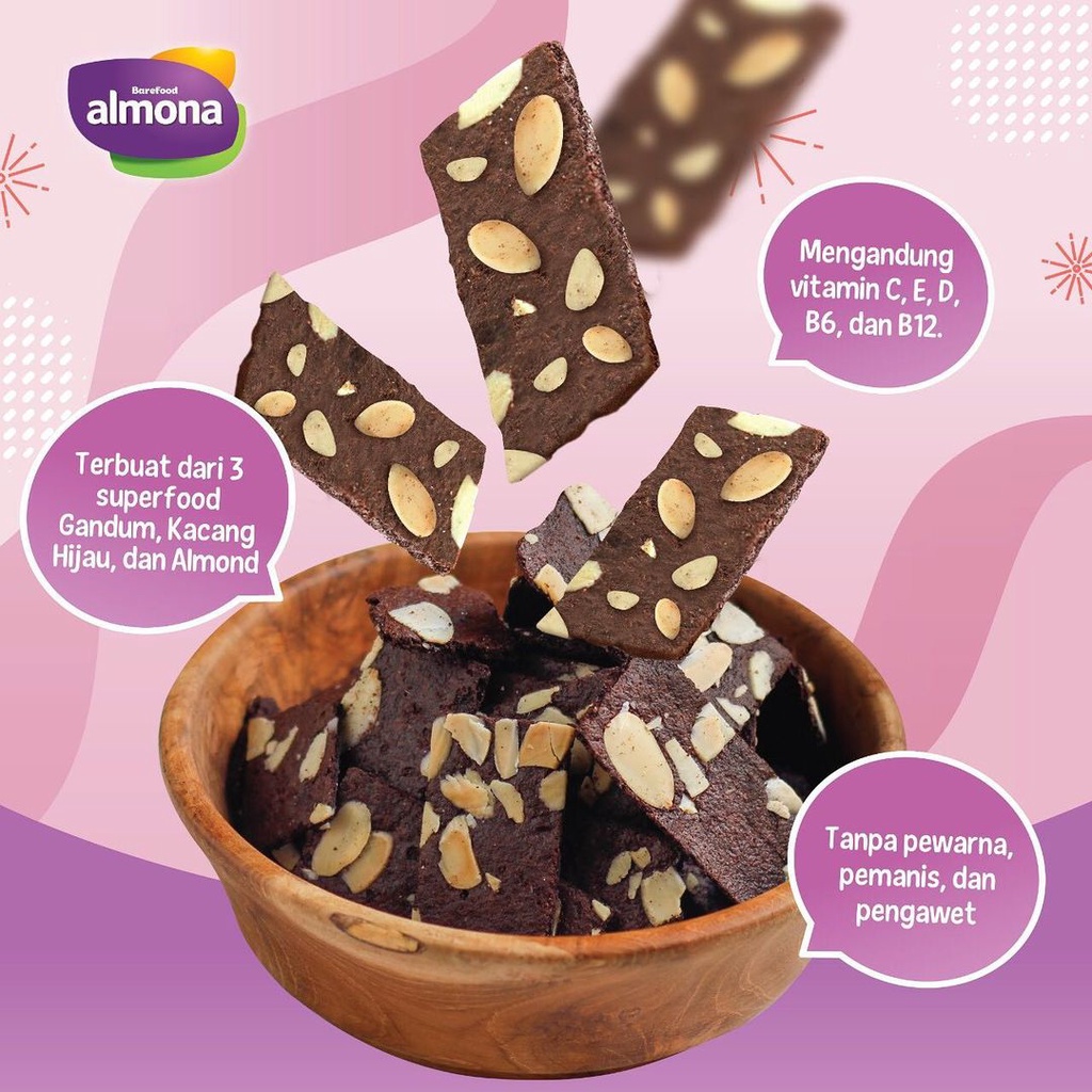 Almona Almond Milk Susu Almon Pelancar ASI Booster Asi Enak Rasa Coklat Susu Ibu Hamil Menyusui Cookies Brownies