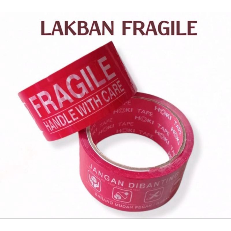 

lakban fragile merah 2 inch isolasi solasi anti pecah belah