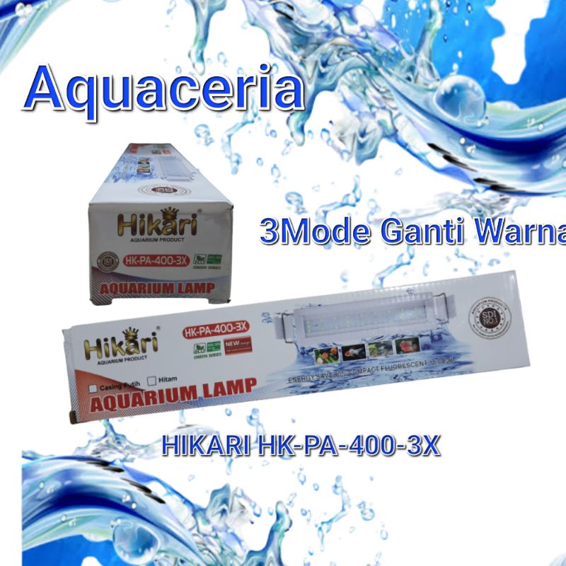 Lampu Gantung Aquarium 30-40 cm HIKARI PA 400 3X LED 3Mode Warna