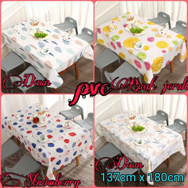 Taplak Meja Makan Pvc Anti Air Uk 137 x180 Cm