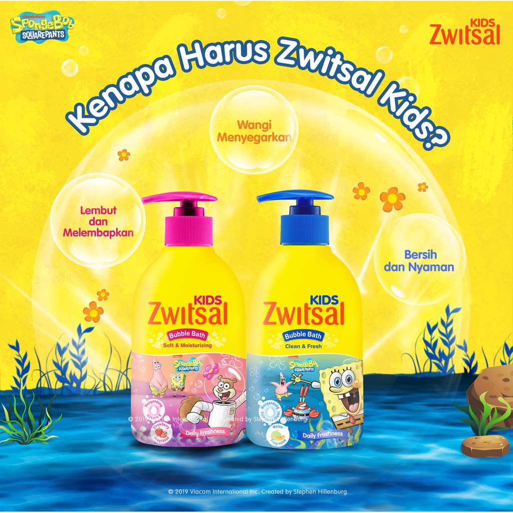 ★ BB ★  Zwitsal Kids Bubble Bath Blue Clean &amp; Fresh 280 ml