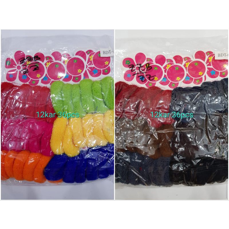 Karet Handuk Sedang 12kar 36pcs Donat Ikat Rambut Grosir