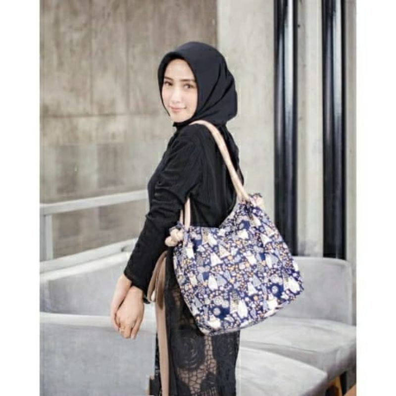 COD) TOTEBAG Kanvas Totebag Tali Sumbu Wanita Tote bag Wanita Tebal Motif LUCU Model Tali Sumbu Ukur