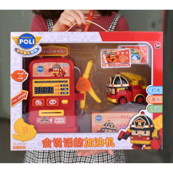 BISA COD Mainan Robocar Poli Fuel Station Isi Bensin Roy Fire Bbm Pertamina Set TERBATAS